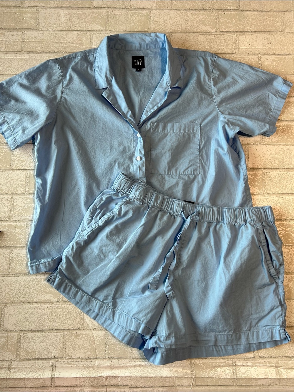GAP Light Blue Cotton Pajama Set Size Large